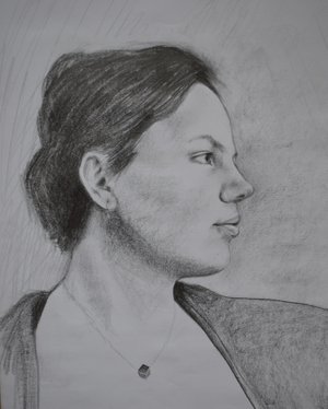 hand drawn portrait in pencil